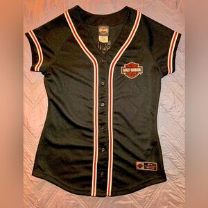 HARLEY DAVIDSON women’s baseball jersey button down short sleeve